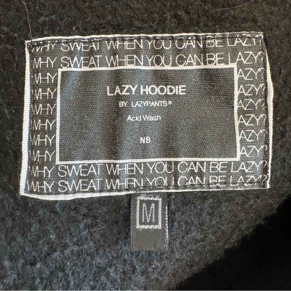 Lazypants Zip Up Hoodie Size M Dark Brown Acid Wash Y2K Skater Comfy Cozy Soft - Picture 9 of 11